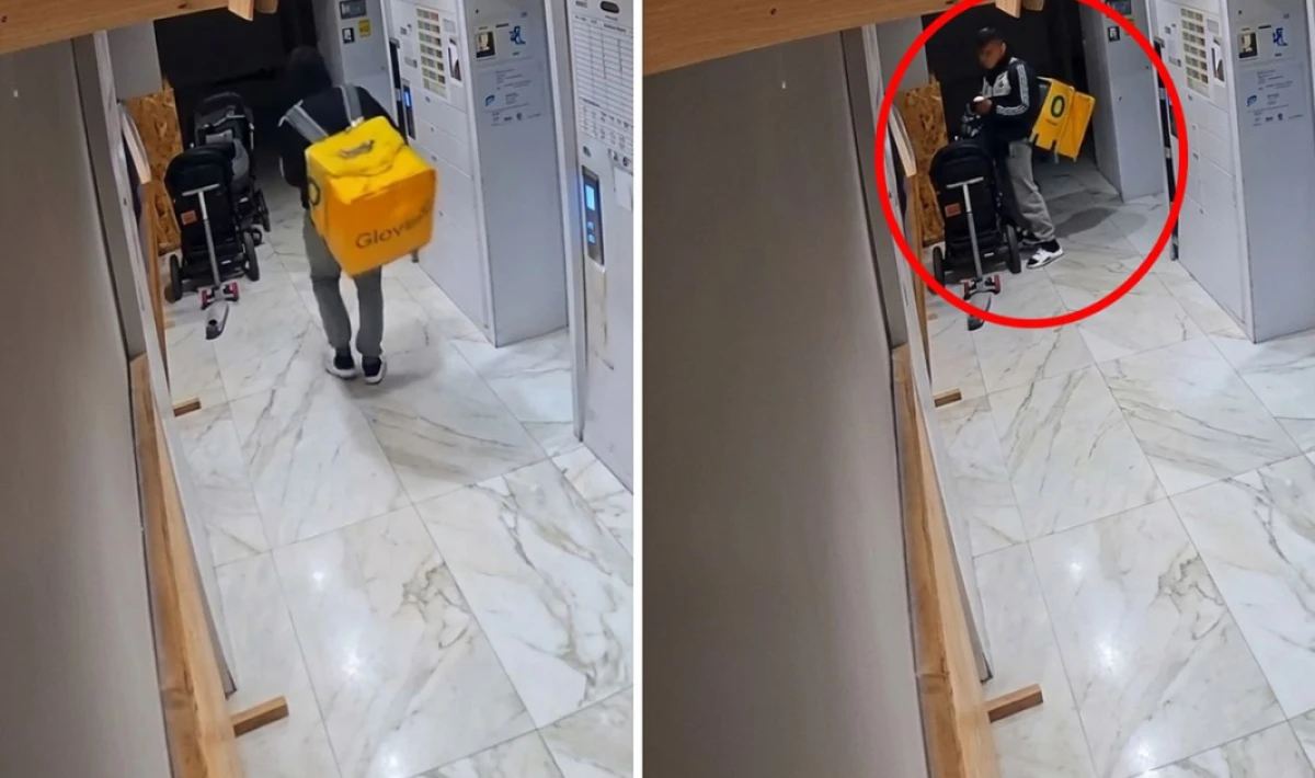 Kurye skandalı: Bebek arabasına tuvaletini yaptı